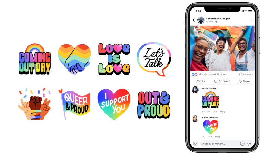 Autocollants Facebook du Coming Out Day